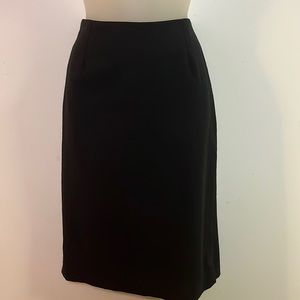New Frontier Pencil Skirt Women's Size 6 Black Wool Blend Fully Lined